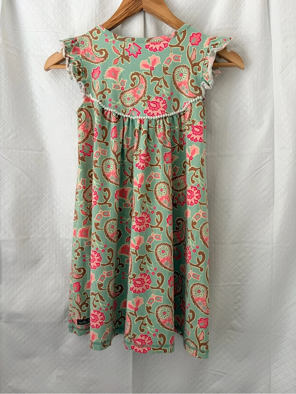 Matilda Jane Mint Dress with Bright Pink and Brown Paisley